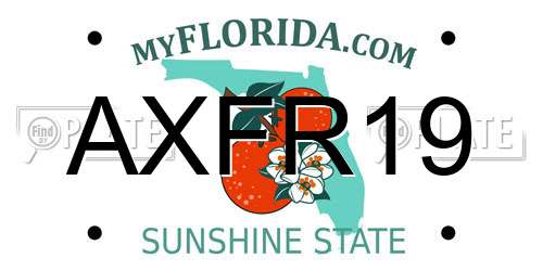 AXFR19 Florida License Plate