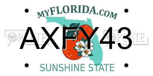 AXFY43 Florida License Plate