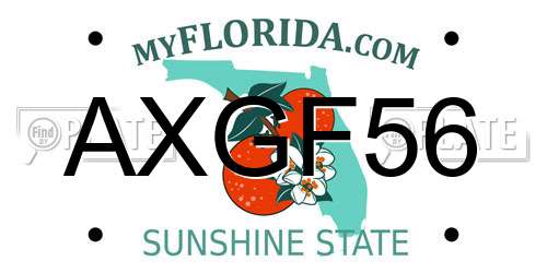 AXGF56 Florida License Plate