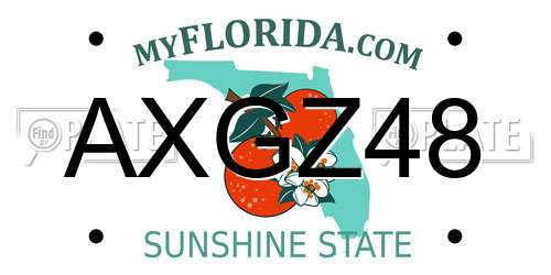 AXGZ48 Florida License Plate