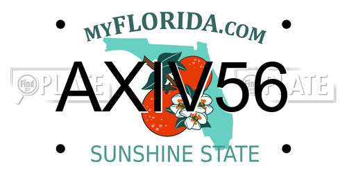 AXIV56 Florida License Plate
