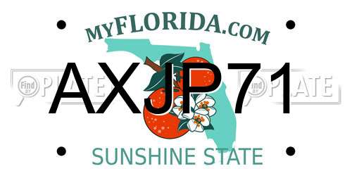 AXJP71 Florida License Plate