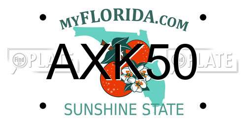 AXK50 Florida License Plate