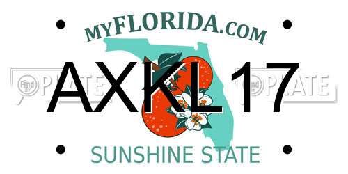 AXKL17 Florida License Plate