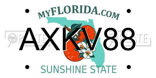AXKV88 Florida License Plate