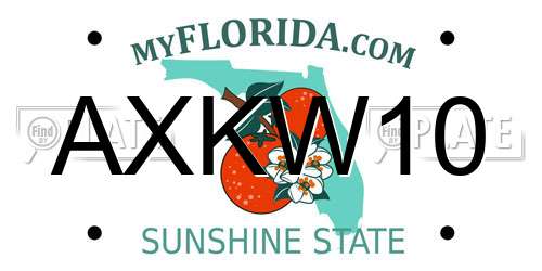 AXKW10 Florida License Plate