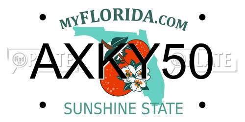 AXKY50 Florida License Plate