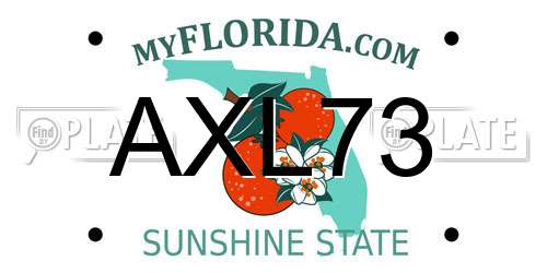 AXL73 Florida License Plate