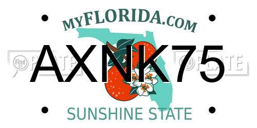 AXNK75 Florida License Plate