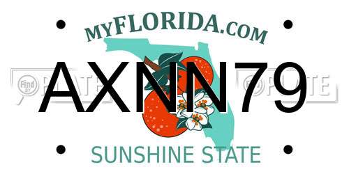 AXNN79 Florida License Plate
