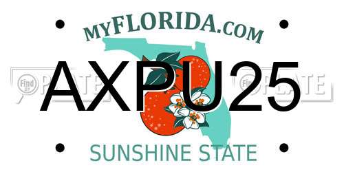 AXPU25 Florida License Plate