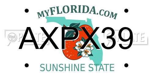 AXPX39 Florida License Plate