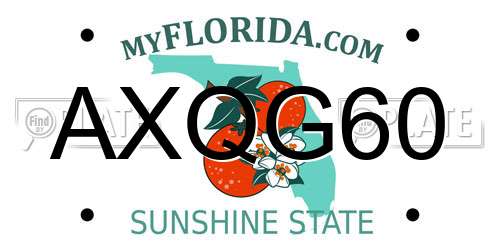 AXQG60 Florida License Plate