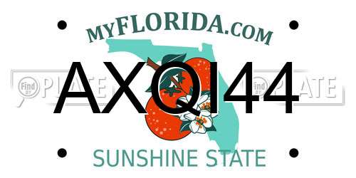 AXQI44 Florida License Plate