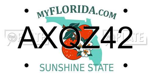 AXQZ42 Florida License Plate