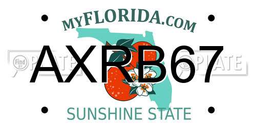 AXRB67 Florida License Plate