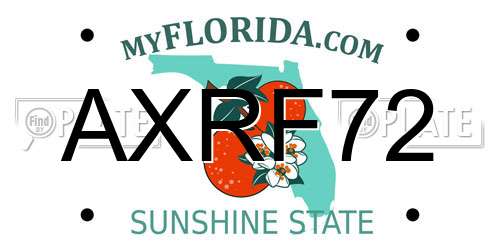 AXRF72 Florida License Plate