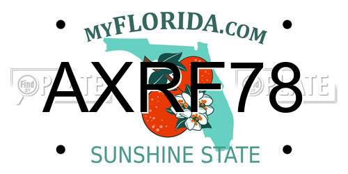 AXRF78 Florida License Plate