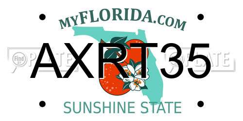AXRT35 Florida License Plate