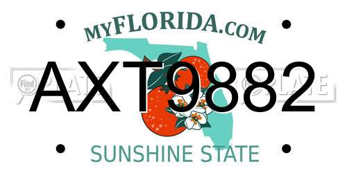 AXT9882 Florida License Plate