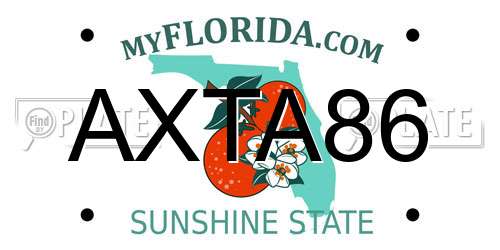 AXTA86 Florida License Plate