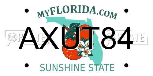 AXUT84 Florida License Plate