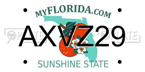 AXVZ29 Florida License Plate