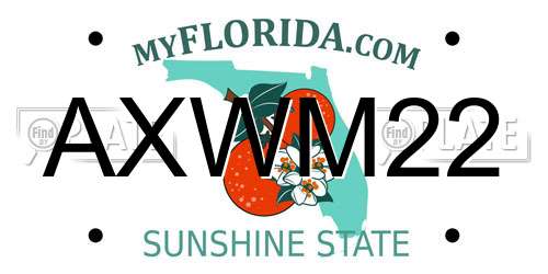 AXWM22 Florida License Plate