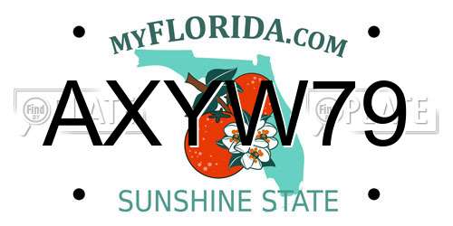 AXYW79 Florida License Plate