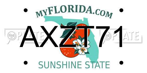 AXZT71 Florida License Plate