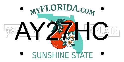 AY27HC Florida License Plate