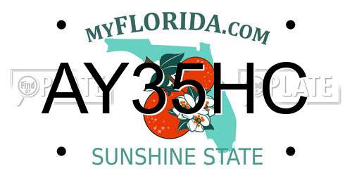 AY35HC Florida License Plate