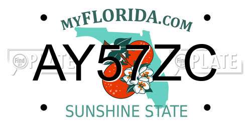 AY57ZC Florida License Plate