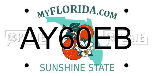 AY60EB Florida License Plate