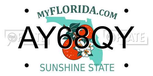 AY68QY Florida License Plate