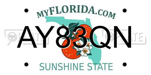 AY83QN Florida License Plate