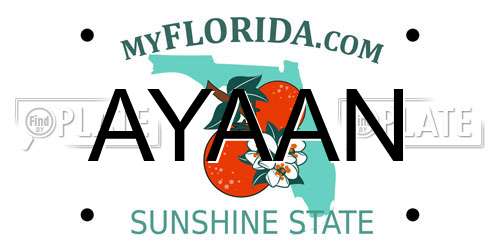 AYAAN Florida License Plate