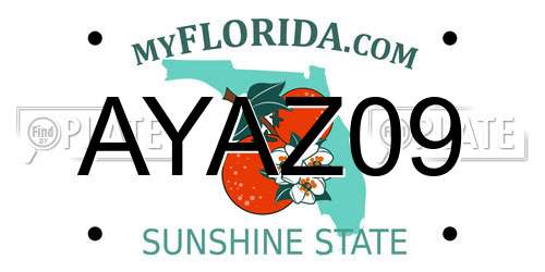 AYAZ09 Florida License Plate