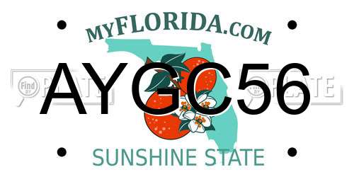 AYGC56 Florida License Plate