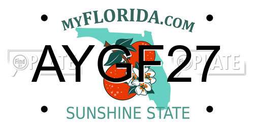 AYGF27 Florida License Plate