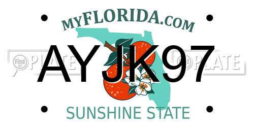 AYJK97 Florida License Plate