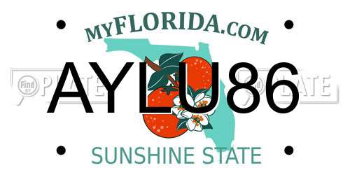 AYLU86 Florida License Plate
