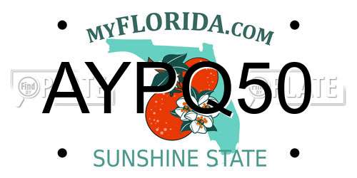 AYPQ50 Florida License Plate