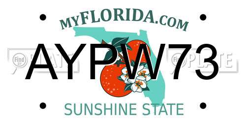AYPW73 Florida License Plate