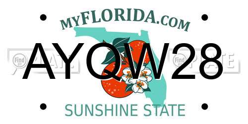 AYQW28 Florida License Plate