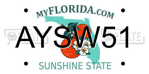 AYSW51 Florida License Plate