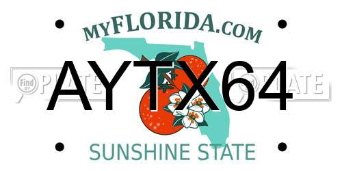 AYTX64 Florida License Plate