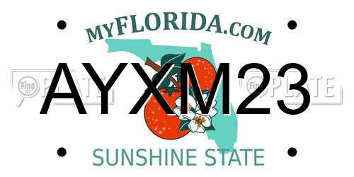 AYXM23 Florida License Plate