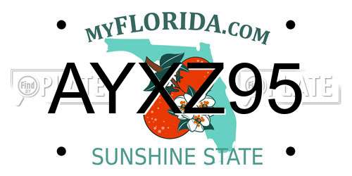 AYXZ95 Florida License Plate