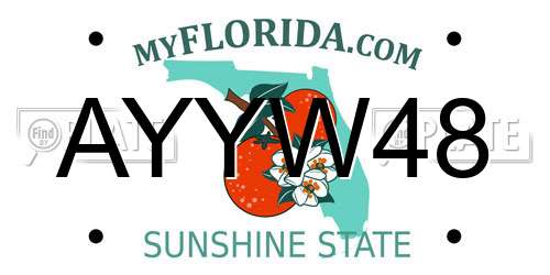 AYYW48 Florida License Plate